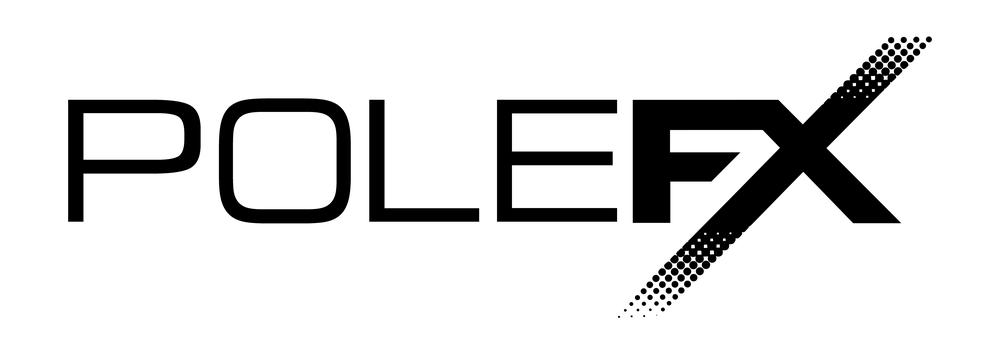 Black PoleFX dotted logo